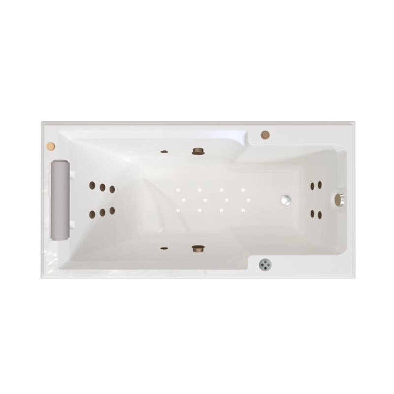Изображение товара Акриловая ванна Fra Grande Русильон-Bronze 4-01-4-0-0-424 180x90 см гидромассаж бронза белая