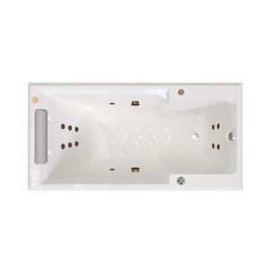 Изображение товара Акриловая ванна Fra Grande Русильон-Bronze 4-01-4-0-0-424, 180 x 90 см, рама-подставка на декоративных ножках, комплект панелей, подголовник, слив-перелив автомат, 12 форсунок Релакс бронза, контроллер 200, белая