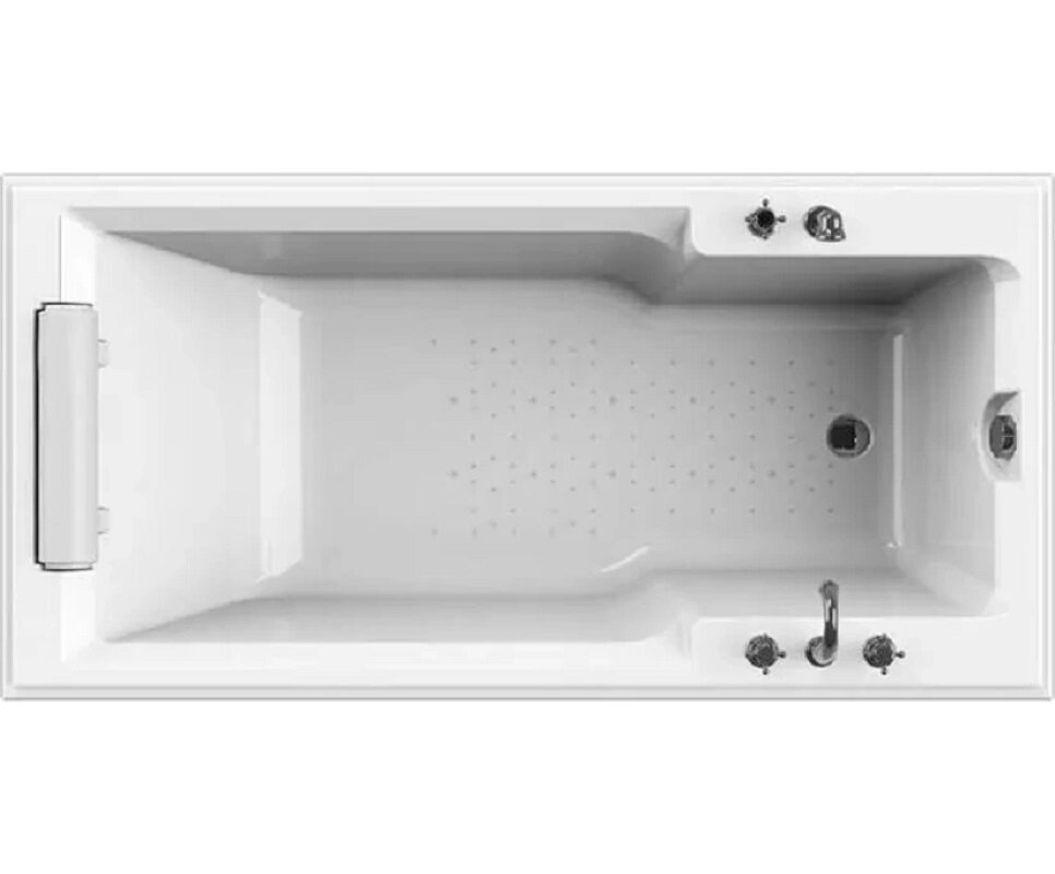 Изображение товара Акриловая ванна Fra Grande Русильон 4-01-2-0-1-423, 180 x 90 см, рама-подставка на декоративных ножках, подголовник, белая/хром