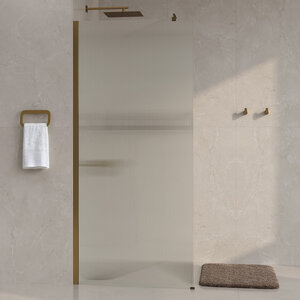Изображение товара Душевая стенка WasserKraft Rur 30W44BG-FL со свободным входом, 100 см, стекло рифленое, профиль золото матовое