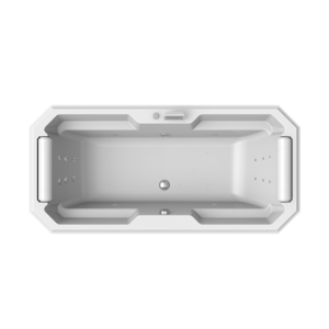 Изображение товара Акриловая ванна Fra Grande Фернандо-Chrome 4-01-2-0-0-422, 190 x 90 см, рама-подставка на декоративных ножках, комплект панелей, подголовник - 2 шт., слив-перелив полуавтомат, 10 форсунок Релакс, 6 минифорсунок Релакс, контроллер 200, белая/хром