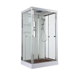 Изображение товара Душевая кабина AvaCan V2810 78287, 100 x 80 см, с крышей, поддон низкий, стекло прозрачное, профиль хром