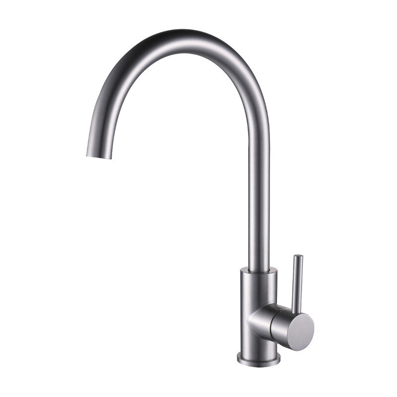 Изображение товара Смеситель для кухонной мойки Oliveeka KS OL-963002-BN, никель матовый, высокий, поворотный