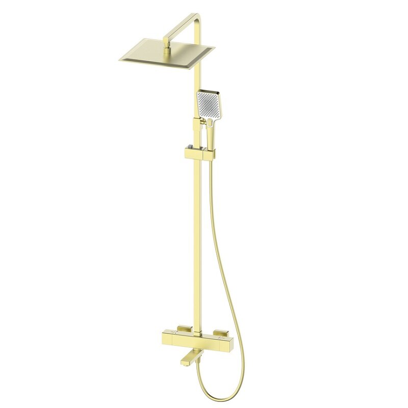 Изображение товара Душевая система Oliveeka D OL-739901-BG термостатическая золото матовое Изображение товара Душевая система Oliveeka D OL-739901-BG термостатическая золото матовое
