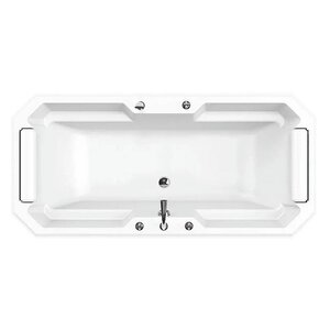Изображение товара Акриловая ванна Fra Grande Фернандо 4-01-2-0-1-421, 190 x 90 см, рама-подставка на декоративных ножках, подголовник - 2 шт., белая/хром