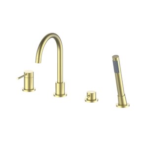 Изображение товара Смеситель Oliveeka Y OL-669017-BG на борт ванны, золото матовое