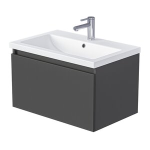 Изображение товара Тумба под раковину 1Marka Aris mini Ц0000042284, 70 см подвесная, антрацит/монолит дар
