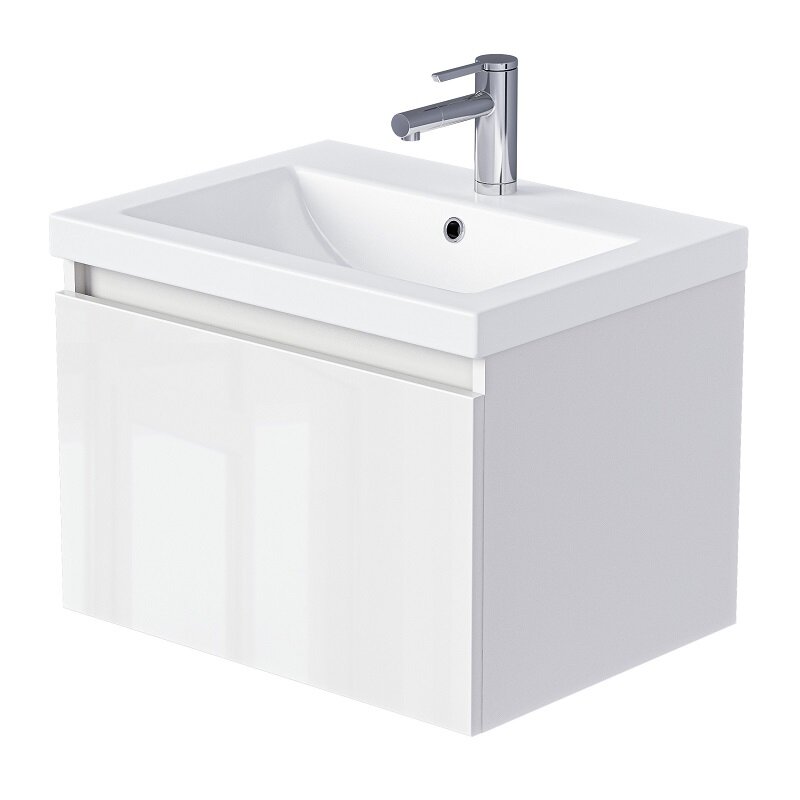 Изображение товара Тумба под раковину 70 см подвесная с ящиком белая Арис мини