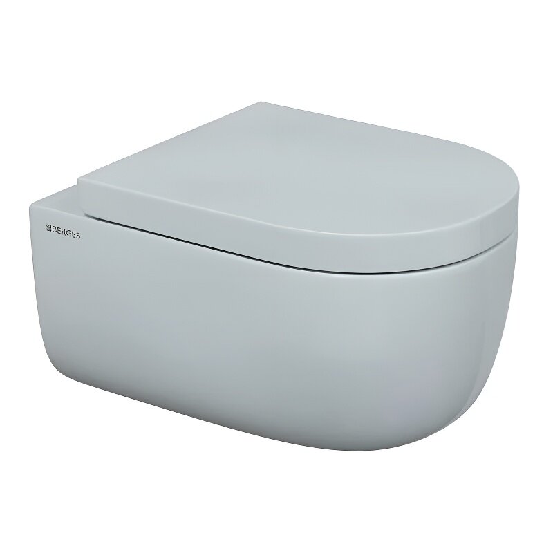 Изображение товара Подвесной безободковый унитаз Berges Ego XL 082124 с крышкой микролифт, белый