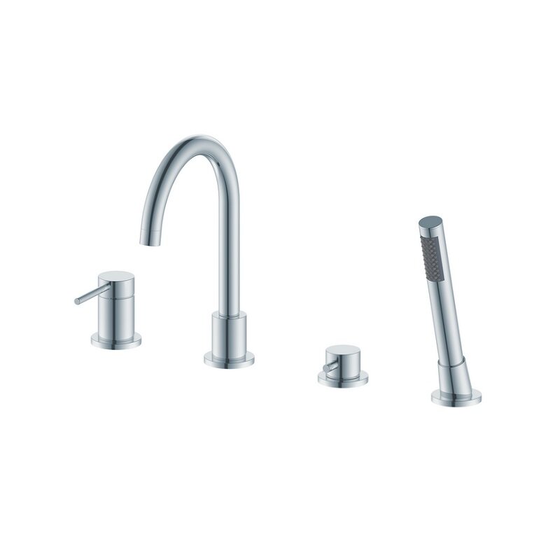 Изображение товара Смеситель Oliveeka OL-669017-CR на борт ванны, хром с двумя режимами лейки