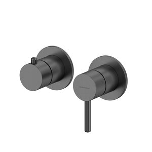 Изображение товара Смеситель для ванны и душа Whitecross Y gunmetal, 2-Y1242GM, на 2 потребителя, цвет оружейная сталь PVD