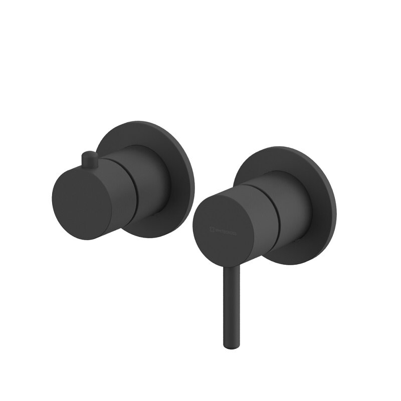 Изображение товара Смеситель для ванны и душа Whitecross Y black, 2-Y1243BL, на 3 потребителя, цвет черный матовый