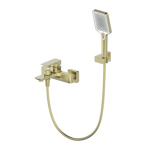 Изображение товара Смеситель для ванны и душа Oliveeka D OL-639003A-BG, с душевым гарнитуром, золото матовое