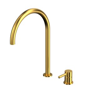 Изображение товара Смеситель для раковины Whitecross Y brushed gold Y1218GLB, с выносным управлением, цвет золото брашированное PVD