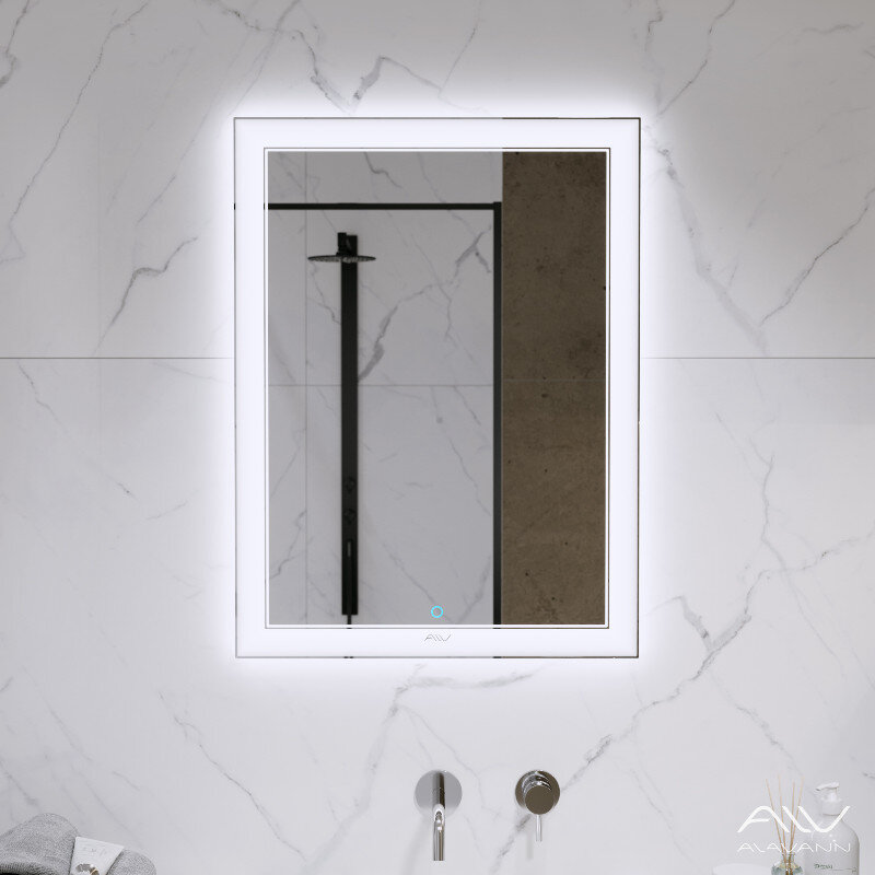 Изображение товара Зеркало Alavann Bella Lux ALV0033001, 60 см, LED подсветка, сенсорный выключатель, антизапотевание, цвет белый (ПЗЛ-2200-0600-00) Изображение товара Зеркало Alavann Bella Lux ALV0033001, 60 см, LED подсветка, сенсорный выключатель, антизапотевание, цвет белый (ПЗЛ-2200-0600-00)