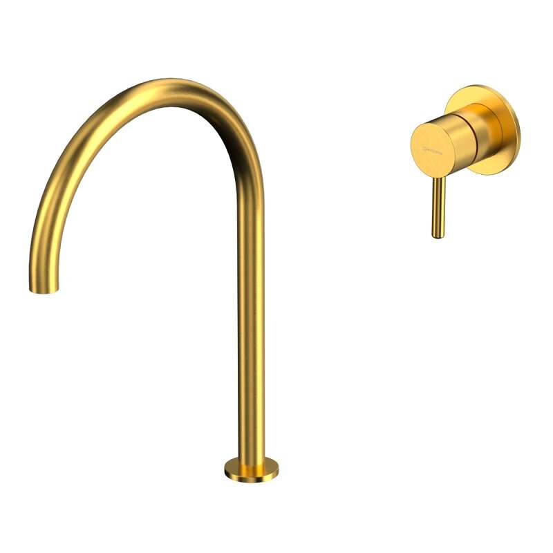 Изображение товара Смеситель для раковины Whitecross Y brushed gold Y1219GLB с выносным управлением и PVD покрытием