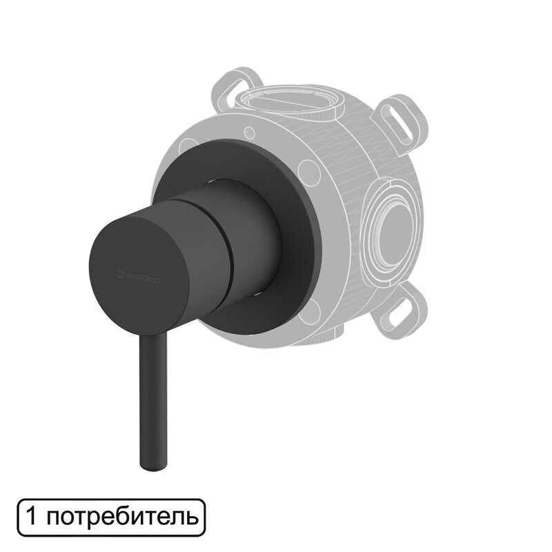 Изображение товара Смеситель Whitecross Y1241BL для душа с латунью и черным матовым покрытием