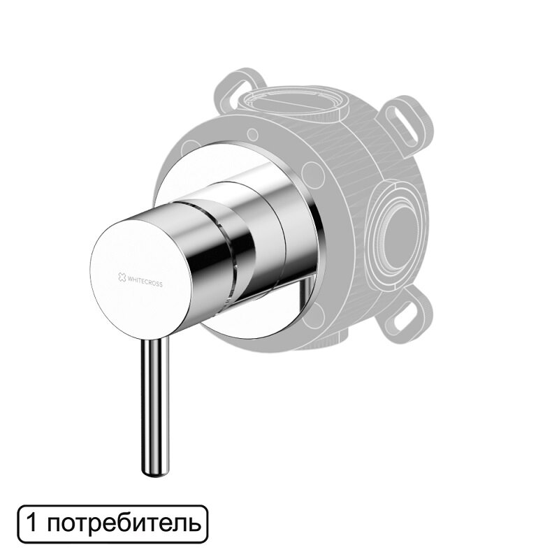 Изображение товара Смеситель для душа Whitecross Y chrome Y1241CR, на 1 потребителя, цвет хром
