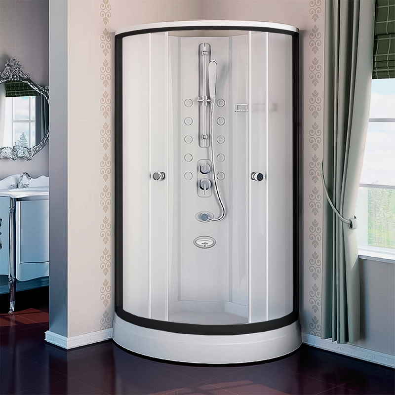 Изображение товара Душевая кабина Радомир Паола 103х103 см матовое стекло черный профиль