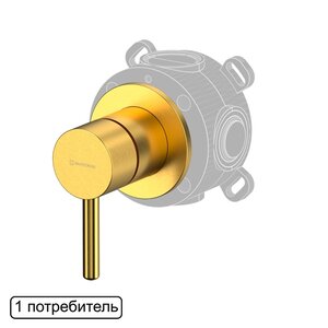 Изображение товара Смеситель для душа Whitecross Y brushed gold Y1241GLB, на 1 потребителя, цвет золото брашированное PVD