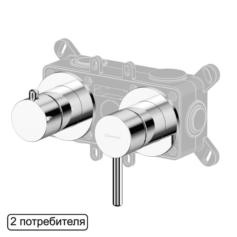Изображение товара Смеситель для ванны и душа Whitecross Y chrome Y1242CR, скрытый монтаж, на 2 потребителя, цвет хром Изображение товара Смеситель для ванны и душа Whitecross Y chrome Y1242CR, скрытый монтаж, на 2 потребителя, цвет хром
