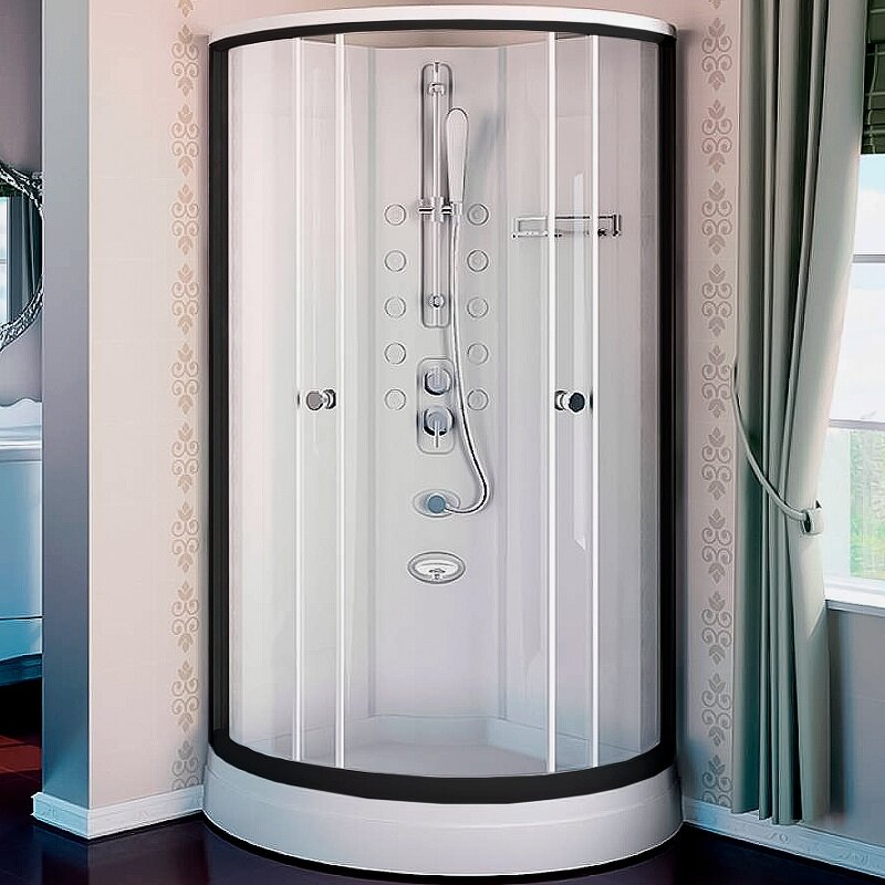 Изображение товара Душевая кабина Радомир Паола 103х103 см стекло прозрачное черный профиль