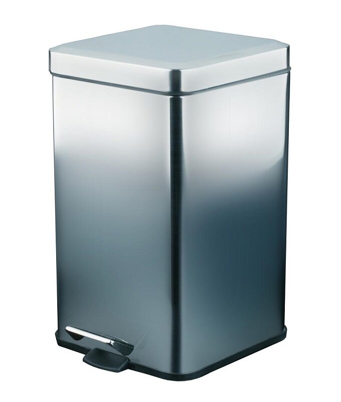 Изображение товара Корзина для мусора из нержавеющей стали 6 л с педалью и хромом