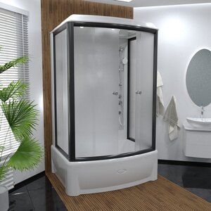 Изображение товара Душевая кабина Радомир Диана 2 1-05-6-0-0-0611, 139 х 108 см, с крышей, стекло матовое, профиль черный