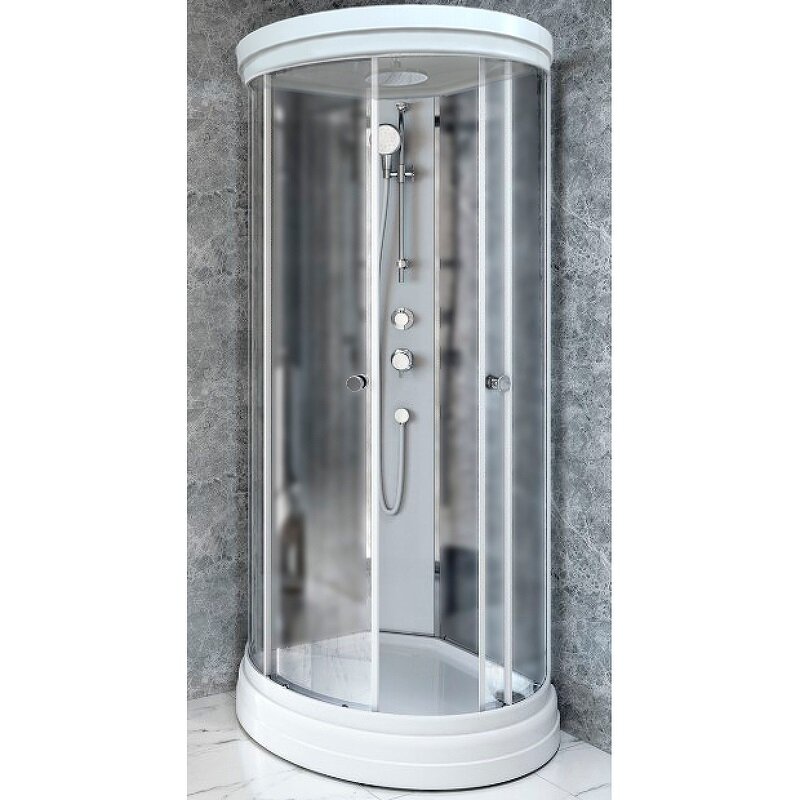 Изображение товара Душевая кабина Радомир Стронг 100x100 с крышей и матовым стеклом