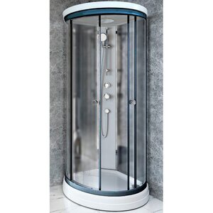 Изображение товара Душевая кабина Радомир Стронг 1-05-6-0-0-1811, 100 х 100 см, с крышей, стекло матовое, профиль черный