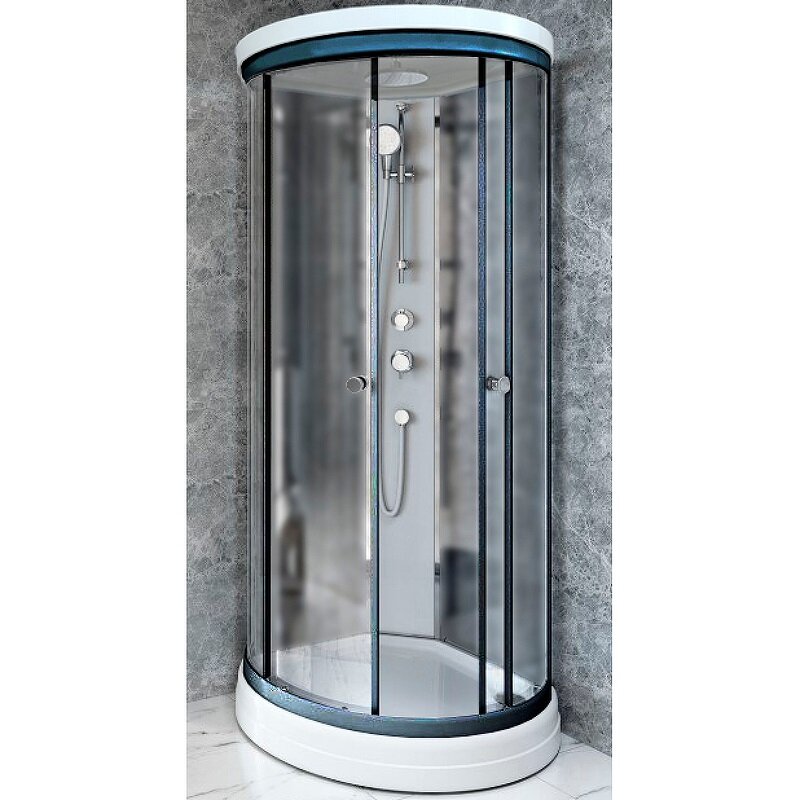 Изображение товара Душевая кабина Радомир Стронг 110x110 см с тропическим дождем и матовым стеклом