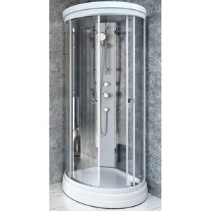 Изображение товара Душевая кабина Радомир Стронг 1-05-1-0-0-182, 110 х 110 см, с крышей, стекло прозрачное, профиль белый