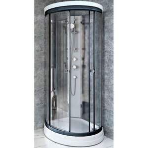 Изображение товара Душевая кабина Радомир Стронг 1-05-6-0-0-182, 110 х 110 см, с крышей, стекло прозрачное, профиль черный
