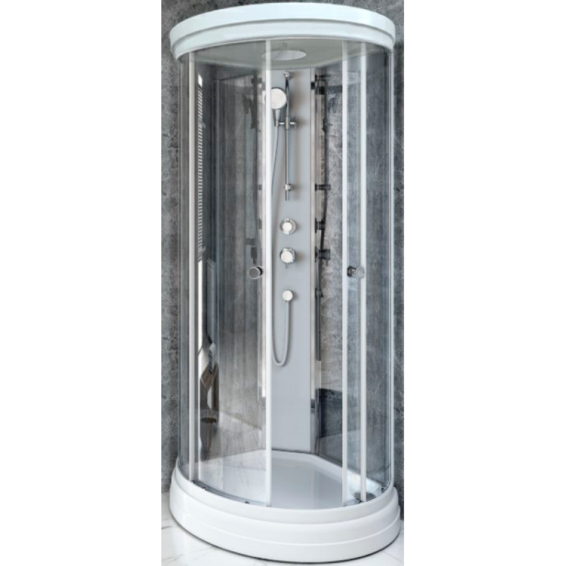 Изображение товара Душевая кабина Радомир Стронг 110х110 см с крышей и прозрачным стеклом