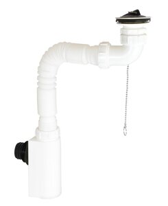 Изображение товара Сифон для раковины Nofer 302A, с донным клапаном, белый