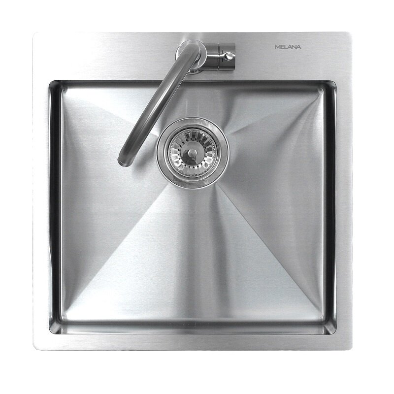 Изображение товара Мойка Melana ProfLine MLN-R5050H 50x50 см, нержавеющая сталь AISI304, 3,0 мм/0,8 мм, сатин Изображение товара Мойка Melana ProfLine MLN-R5050H 50x50 см, нержавеющая сталь AISI304, 3,0 мм/0,8 мм, сатин