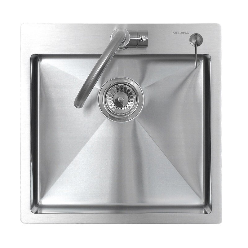 Изображение товара Мойка кухонная Melana ProfLine MLN-R5050H+дозатор 3,0/200, 50 см, нержавеющая сталь, сатин