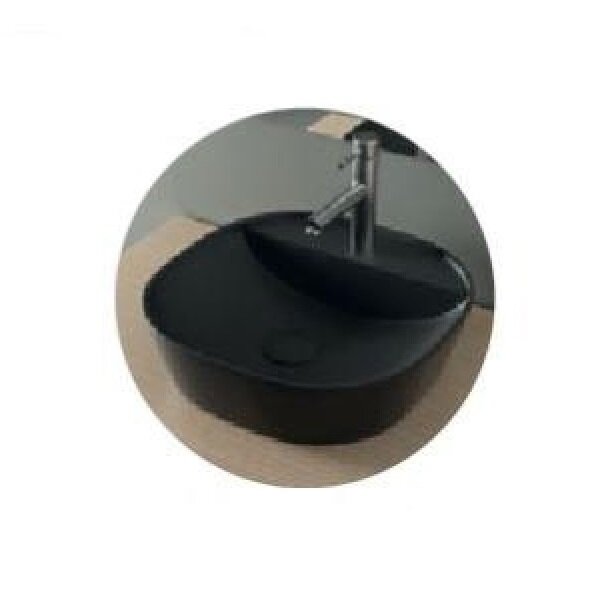 Изображение товара Раковина Nofer Spin 40 CG 23596, 40.5 см, накладная, фарфор, черный матовый