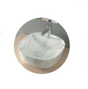 Изображение товара Раковина Nofer Spin 40 CG 23597, 40.5 см, накладная, фарфор, мрамор белый