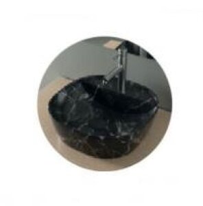 Изображение товара Раковина Nofer Spin 40 CG 23598, 40.5 см, накладная, фарфор, мрамор черный 