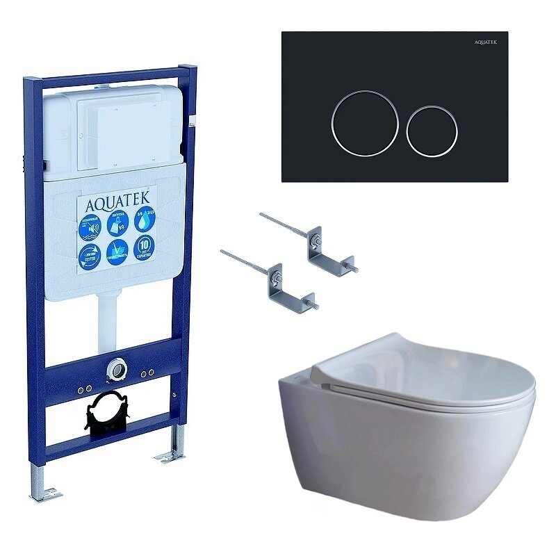 Изображение товара Инсталляция Aquatek Standard INS 0000012 с унитазом Поларис AQ0700-01 и сиденьем микролифт