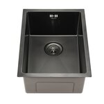 Мойка кухонная Melana ProfLine 1,2/220 D5138HB графит, 38 см, нержавеющая сталь, PVD покрытие - фото 1