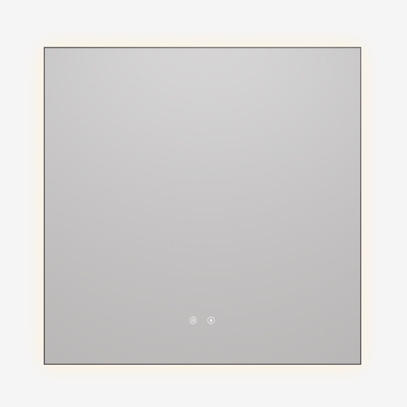 Изображение товара Зеркало Vincea VLM-4F800GM-2, 80 х 80 см, LED-подсветка, с сенсорным выключателем, рама воронёная сталь, gunmetal
