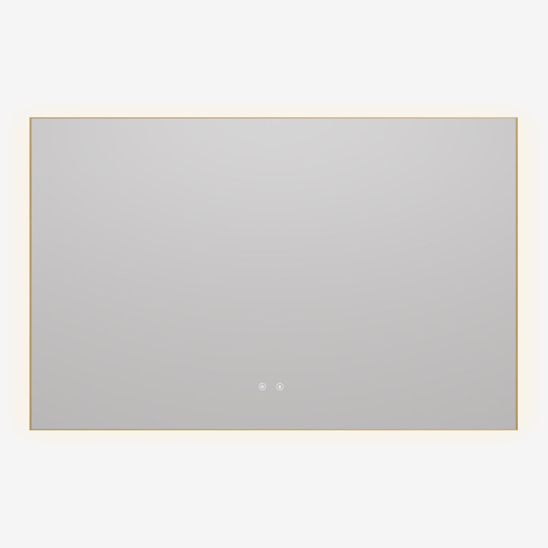 Изображение товара Зеркало Vincea VLM-4F120BG-2, 120 х 80 см, LED-подсветка, с сенсорным выключателем, диммером, рама брашированное золото