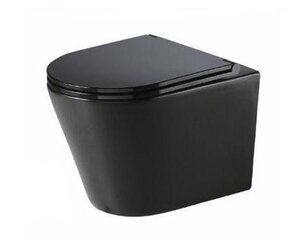 Изображение товара Подвесной унитаз Nofer Nantes 23031, безободковый, сиденье микролифт, черный матовый