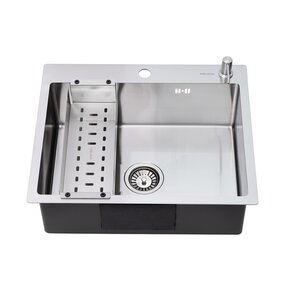 Изображение товара Мойка кухонная Melana ProfLine MLN-R6050H+дозатор+коландером 3,0/200, 60 см, нержавеющая сталь, сатин