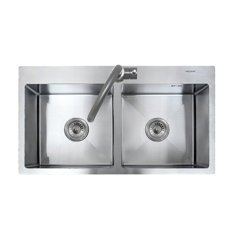 Изображение товара Мойка кухонная Melana ProfLine MLN-RS8045H 3,0/200, 80 см, нержавеющая сталь, сатин