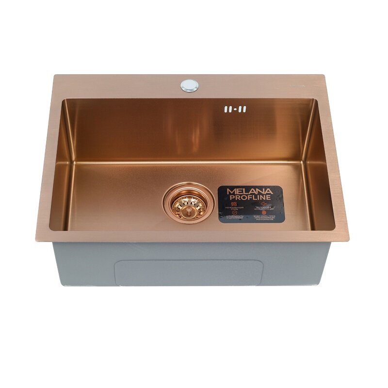 Изображение товара Мойка кухонная Melana ProfLine D6045HC бронза, 3,0/220, 60 см, нержавеющая сталь, PVD покрытие
