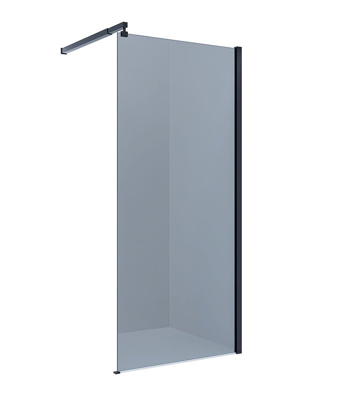 Изображение товара Душевая стенка Alex Baitler AB29110B4, 110 см, со свободным входом, стекло тонированное, профиль черный