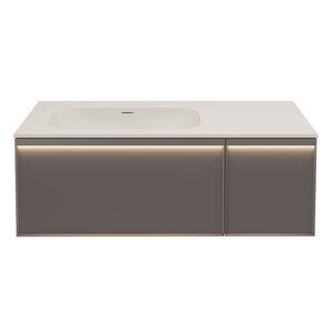 Изображение товара Тумба под раковину Vincea Elise 100 см подвесная с раковиной из кориана серый матовый